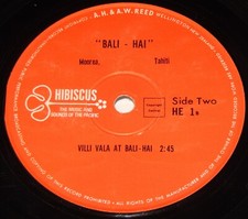 Vintage Record, VILLAGERS OF TEMAE: BALI HAI, LIVE, 33 rpm, 1960, Folk, World segunda mano  Embacar hacia Mexico
