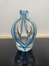 murano glass basket blue for sale  LONDON