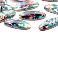 (12) Cabochões de vidro ovais vintage checos aparência opala australiana 20x8mm comprar usado  Enviando para Brazil