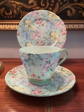 Vintage Shelley Melody Trio 13453 Cambridge Shape S3 Verde Interior Chintz China comprar usado Vintage Shelley Melody Trio 13453 Cambridge Shape S3 Verde Interior Chintz China comprar usado  Enviando para Brazil