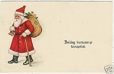 Papai Noel, Papai Noel em casaco vermelho com bolsa de brinquedo, correio antigo. comprar usado Papai Noel, Papai Noel em casaco vermelho com bolsa de brinquedo, correio antigo. comprar usado  Enviando para Brazil