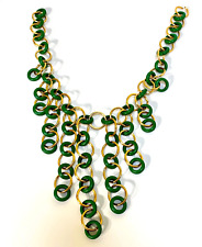 Colar art déco vintage galalita e metal festão galalita - verde comprar usado  Enviando para Brazil