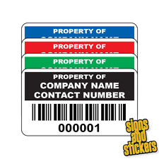 Asset labels stickers for sale  DUDLEY