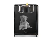 Tosa Inu ,Tosa-Hund - Supporto Candela Con Hundefoto,Portalumino Di Cristallo,P na sprzedaż  PL