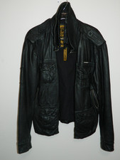 Superdry black leather for sale  HOUNSLOW