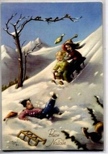 GINO BOCCASILE GiBi Bambini Sport Invernali Paesaggio di Neve PC Circa 1949 comprar usado  Enviando para Brazil