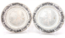 2x Placas Correspondentes de Exportação Chinesa Grisaille 9" Gravura Qianlong Duflos, usado comprar usado  Enviando para Brazil