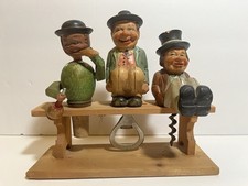 ANRI vagabundos masculinos esculpidos em madeira no banco 3 peças conjunto de barras, década de 1950, conjunto de barras vintage comprar usado  Enviando para Brazil