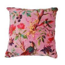 2 peças capa de almofada de veludo rosa com estampa de pássaro nova feita à mão 24x24" capas de travesseiro comprar usado  Enviando para Brazil