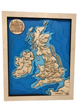 Woodleo wooden map for sale  RUGBY
