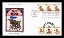 SELOS DR JIM CAPA EUA CARRINHO DE BEBÊ SÉRIE TRANSPORTE FDC COLLINS PINTADOS À MÃO, usado comprar usado  Enviando para Brazil