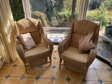 Pair wicker armchairs for sale  LICHFIELD