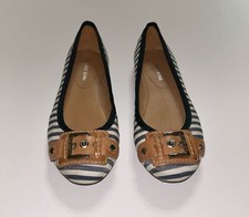 Sapato Feminino Gianni Bini 6 Flat Nauticalcore Listrado Fivela de Couro comprar usado  Enviando para Brazil