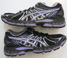 Tênis de corrida feminino ASICS Gel Nimbus 15 preto cinza roxo tamanho 8 oito X2 comprar usado  Enviando para Brazil