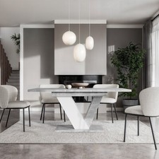 Mesa extensível 120-160x80cm cozinha pedra efeito branco entrega rápida comprar usado  Enviando para Brazil