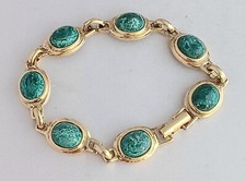 SL Tailândia tom dourado esterlina 925 com pedras de mármore Connemara - 7" comprar usado SL Tailândia tom dourado esterlina 925 com pedras de mármore Connemara - 7" comprar usado  Enviando para Brazil