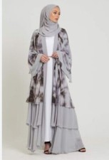 Grey abaya chiffon for sale  BRADFORD