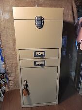 ARMARIO METAL VINTAGE TAPA VERTICAL, 2 CAJONES Y PUERTA DE ENTRADA con CERRADURA LLAVE 30" ALTO segunda mano  Embacar hacia Mexico