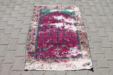 Tapete turco roxo vintage 3x4 pés, feito à mão boho desgastado para sala de estar comprar usado  Enviando para Brazil