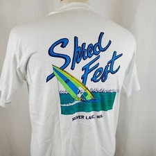 Usado, Camiseta Vintage Shred Fest Windsurf Grande Ponto Único 50/50 Deadstock, Anos 80 comprar usado  Enviando para Brazil