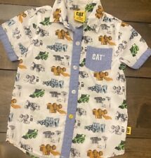 Camisa informal de manga corta con botones para tractor CAT para niños pequeños. Talla 3T segunda mano  Embacar hacia Argentina