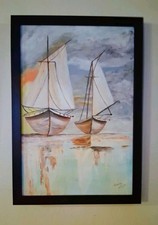 Pintura acrilico veleros for sale  USA