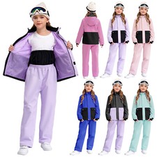 Terno de esqui infantil feminino manga longa jaqueta casaco com capuz roupa com calça comprar usado  Enviando para Brazil