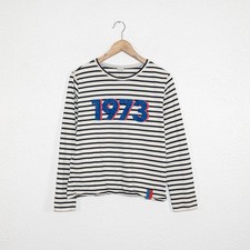 Używany, Kule x Prinkshop Damski Duży Nowoczesny Długi Rękaw 1973 Kremowy Granatowy na sprzedaż  Wysyłka do Poland