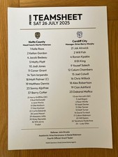 Folha de equipe A4 amigável pré-temporada Notts County v Cardiff City 26 de julho de 2025 comprar usado  Enviando para Brazil
