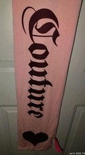Cachecol de malha Juicy Couture unissex coroa de cachorro rosa "Have a Juicy Day love G & P" comprar usado  Enviando para Brazil