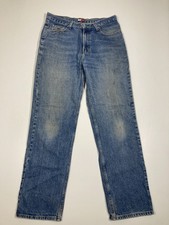 Używany, Jeansy TOMMY HILFIGER STRAIGHT FIT - W33 L32 - niebieskie - dobry stan - męskie na sprzedaż  Wysyłka do Poland