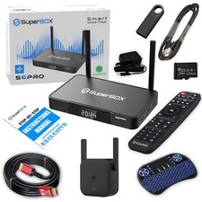 Używany, Pakiet SuperBox S6 Pro 8K HDMI, karta/napęd 64 GB, przedłużacz WiFi, klawiatura na sprzedaż  Wysyłka do Poland