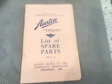 Austin twelve list for sale  THETFORD