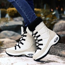 Usado, Botas de neve femininas quentes com cadarço confortáveis botas de tornozelo sapatos casuais ao ar livre comprar usado  Enviando para Brazil