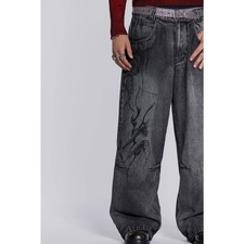 Adesivo jeans vintage preto jaded Colossus cintura baixa ajuste 30" comprar usado  Enviando para Brazil