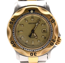 Usado, [ESTADO PERFEITO] SEIKO 3E25-0A10 relógio de quartzo mergulhador prata mostrador dourado 30 mm do Japão comprar usado  Enviando para Brazil