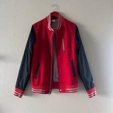 Jaqueta vintage Nike Varsity Bomber Destroyer lã vermelha manga náilon comprar usado  Enviando para Brazil