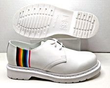 Sapato Oxford Masculino de Couro Liso Branco Dr Martens Pride Rainbow 6 ou Feminino 7, usado comprar usado  Enviando para Brazil