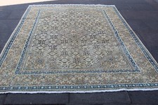 Tapete vintage feito à mão tradicional oriental de lã bege desbotado marrom 308x205cm comprar usado  Enviando para Brazil