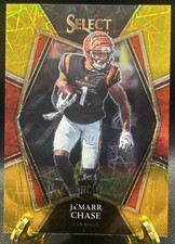 2021 Panini Select Ja’marr Chase Rookie Premier Level Gold Lazer 10/10 Bookend, usado comprar usado  Enviando para Brazil