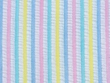 Tecido de algodão Seersucker listrado pastel vintage rosa amarelo azul branco 36w 3 jardas comprar usado  Enviando para Brazil