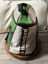 Mochila isolada logotipo cerveja Heineken recipiente refrigerador bebida verde cinza comprar usado  Enviando para Brazil
