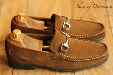 Mocassim Salvatore Ferragamo marrom camurça prata broca sapatos masculino Reino Unido 8 EUA 9 UE 42 comprar usado  Enviando para Brazil