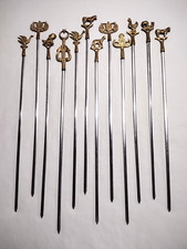 Conjunto de 12 espetos turcos de latão e aço inoxidável para churrasco - Nunca usado comprar usado  Enviando para Brazil