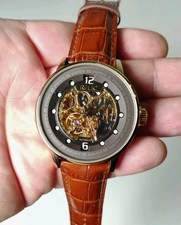 Relógio masculino Relic by Fossil analógico automático tom dourado pulseira de couro ZR77241 comprar usado  Enviando para Brazil