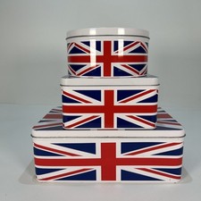 3 x IKEA ONODIG Union Jack Flaga Jubileusz Kuchnia Przechowywanie Puszki na ciasto Retro Vintage na sprzedaż  Wysyłka do Poland