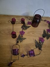 Purple glass candle for sale  FALKIRK