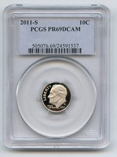 2011 S 10C Clad Roosevelt Dime PCGS PR69DCAM comprar usado  Enviando para Brazil