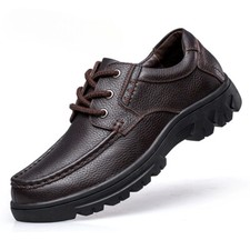 Zapatos de cuero genuino para hombre talla grande al aire libre negocios informales cómodos zapatillas segunda mano  Embacar hacia Mexico