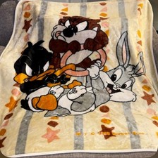 Cobertor vintage anos 90 Baby Looney Tunes amarelo/bege insetos coelho taz patolino pato comprar usado  Enviando para Brazil